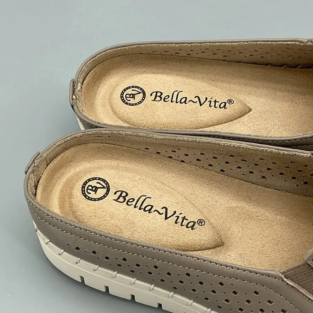 NEW Bella Vita Women’s Refresh Athleisure Mules Gray Size 9.5W